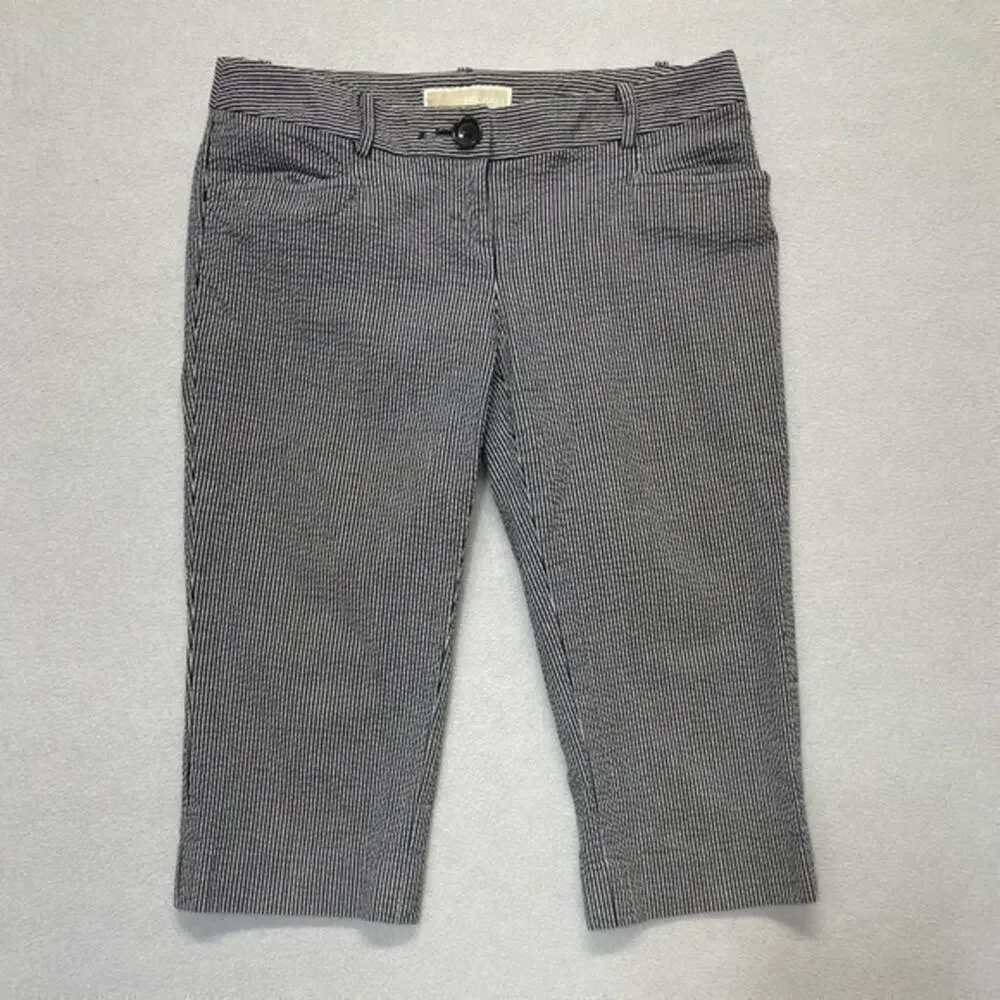 Michael Kors Cropped Pants black white stripes women’s Size 0 Petite